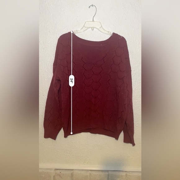 Shein Curve maroon knitted sweater size 1X - Picture 4 of 8